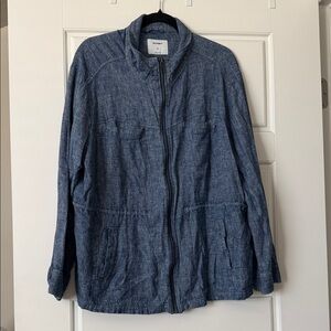 Blue Zip-Up Utility Jacket